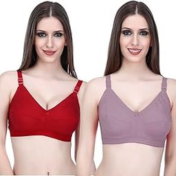 Women's Full Coverage Cotton Hosiery Solid Bra Combo (Dove_Setof2)-image-19