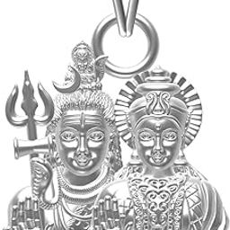 Silver (92.5% purity) | Silver God Shiv Parvati Pendant | For Men & Women | Pure Silver Gauri Shankar Locket | For Harmony and Happy Marriage-image-62