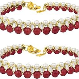 Gold Plated Brass & Kundan Payal Anklet for Women & Girls-image-92