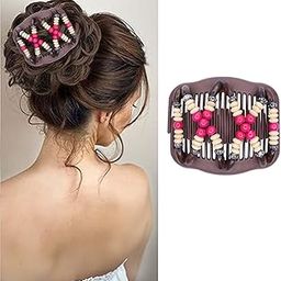 KAVIN Elastic Comb Hair Clips For Women and Girls | Stretchable Double Slides Hair Combs For Wedding Hair Styling (Pack of 1)-image-77