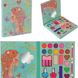 PLUSPOINT Kids Makeup Kit for Girl, Washable Makeup Set for Girls, Makeup Set for Kids, Girl Toys Children Play Makeup Kit with Folding Case Birthday Gifts for Girls Age 4 5 6 7 8 Year Old-14