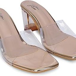 Stylish Transparent Block Heels For Womens & Girls-12