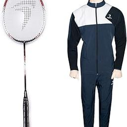 FLYPOWER Badminton Racket Agni 4 with Tracksuit Fly Marathon White Grey Size XL-image-36