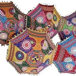 ea ekam art Sun Protection Rajasthani Umbrella Handicraft Walking Stick Decorative Umbrella For Wedding (10)-picture-25