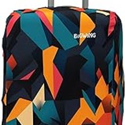 Protective Cover in Polyester Fabric with Abstract Print Multicolour | 24' Inch 65 cm Medium Size | Hard Luggage Trolley Bag Cover (Fitts Only On Fiber - Plastic Trolley Bag)-14
