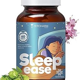 ZEROHARM Sleep Ease tablets | Calmness and nerve relaxation | Sleep cycle regulation | Muscle restoration & relaxation | Helps initiate relaxed sleep | Supports a restful mind - 60 Veg tablets-25