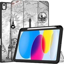 Robustrion Cover for iPad 11th Generation (A16) / 10th Gen Cover Case with [Right Side Pencil Holder] [Auto Sleep Wake] [Soft Back] (2022/2025), Case for iPad 11th 11"/ 10th 10.9" - Eiffel-image-99