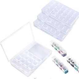 Storage Box 28 GRIDS Organizers Clear Bead Container, Simuer Diamond Embroidery Box Diamond Painting Accessory Storage Box Transparent Jewelry Nail Art Accessory Container Case-22
