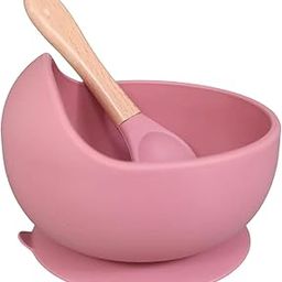 DODHAR Silicone Baby Bowls with Spoon, Baby Feeding Set Suction Bowls for Kids Toddlers -BPA Free-Baby Dishes Utensils (Pink)-image-52