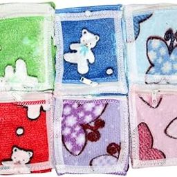 Floral Pattern Hanky/Handkerchief with Zip Pocket for Girls and Women (Multicolor, 9.5 X 9.5 Inch)-picture-11