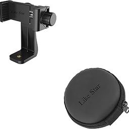 Like Star 360° Degree Mobile Phone Holder with Universal 1/4 Screw Adjustable Clamp Mobile Tripod Mount Adapter Compatible with Smartphones & TripodsnSelfie Stick (with Black Pouch)-26