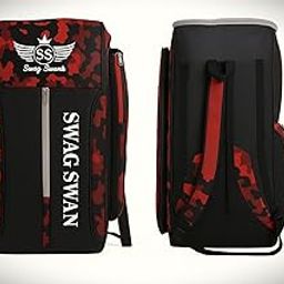 Swag Swank Cricket Kit Bag with Wheels | Large Duffle Backpack for Men & Boys | Bat Compartment, Shoe Pocket, Heavy-Duty Zippers (RED)-image-50