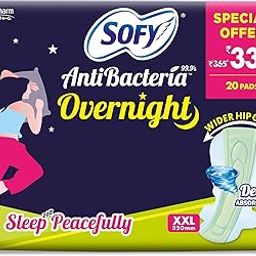 Sofy Anti Bacteria Overnight Extra Long Sanitary Pads, XX-Large, Pack of 20-picture-23