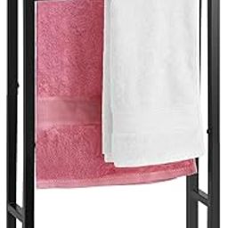 Insight Arts Two-Tiered freestanding Outdoor Pool Towel Drying Rack Stand, freestanding Towel Rack, and 30-inch-Tall Bathroom Floor Towel Holder for Bathroom-image-1