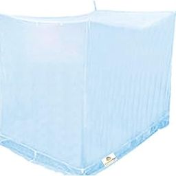 WonderNet Desi/Traditional Mosquito Net for Blue Color for Single Bed Queen Size I Premium Tying Type Poly Cottton Machardani Strong and Durable I Foldable I Corrosion Resistant Home (3ft X 6.5ft)-image-8