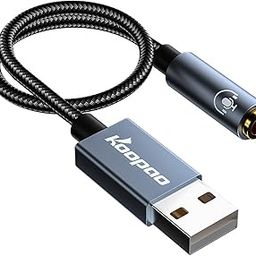 KOOPAO Usb To 3.5Mm Jack Audio Adapter,2In1 External Usb Sound Card,3.5Mm Aux To Usb To Audio Jack Sound Adapter Support Ctia Omtp Headphone Trrs Jack For Pc Windows 10 Ps4 Laptop Mac,24Bit 96Khz-13