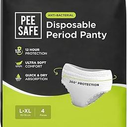 Pee Safe Disposable Period Panties | L-XL | 4 Panties | 360° Protection | 12 Hr Protection | Leak Proof | Overnight Comfort | Rash & Toxin Free | Seamless Fit-image-19