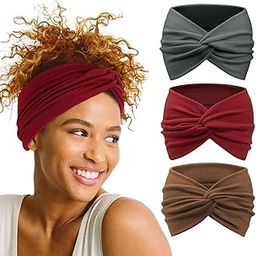 MAYCREATE® 3pcs Wide Hair Band for Women, Headband for Women Girls, Stretchy Hair Bands for Women, Twisted Knots Hair Wrap, Soft Dacron Turban Head Bands for Face Clean, Makeup, Yoga, Workout-14