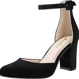 Closed Toe Heels for Women -Black Nude White Silver Gold Womens Heels Closed Round Toe Chunky Block Pumps Shoes, 3 Inch-image-96