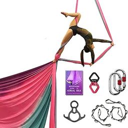 Aerial Silks Deluxe Equipment Set for Aerial Yoga, Aerial Yoga Hammock, Aerial Acrobatic,Circus Arts, Aerial Dance(L:10m W:2.8m-image-11