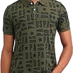 Mens Green Half Sleeve Cotton Fitted Polo Shirt-image-37