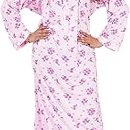 RILO Women's- Hosiery Cotton Nighty| Long Sleeves | Night Wear | Maxi for Women | Round Shaped Neck - Cotton Fabric-image-42
