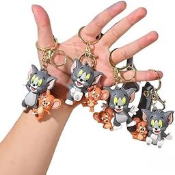 Set of 4 Tom & Jerry Cartoon Keychains | 3D Cute Animal Key Rings for Boys, Girls & Kids | Soft PVC Rubber Keychain for Bags, Keys & Backpacks | Gift for Friends-image-27