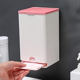 HASTHIP® Sanitary Pads Dispenser for 25-30 Pads - Wall-Mounted Box Napkin Holder, Dustproof Waterproof Sanitary Pads Wall Holder Bathroom Sanitary Pads Bathroom Organizer, 11.5cmx11.5cmx19.5cm-28