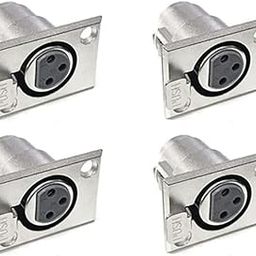 [ 4 Pieces ] XLR 3-Pin Female Jack Socket Audio Speaker Panel Mount Connector Adapter for Microphone-10