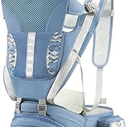 MommysDotCom Baby Carrier with Hip Seat Ergonomic Wrap Front and Back Carry for Newborn to Toddler 0-36 Month Safe and Comfortable for Home and Travelling (with Head Support - Blue Color)-25
