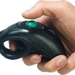 YUMQUA Y-10W 2.4 GHz Portable Finger Handheld Wireless Ambidextrous Trackball Mouse for Left/ Right Handed Users(Black) Laptop Lovers-20