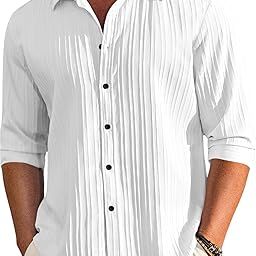 Men's Casual Shirts Long Sleeve Popcorn Shirt | Stylish Textured Full Sleeve Top | Lightweight Summer Beachwear | Fashion Shirt for Men-image-60