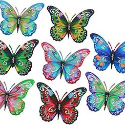 CLUB BOLLYWOOD®8X Metal Butterflies Wall Art Decors Unique for Living Room Bedroom Bathroom|Home & Garden | Home D?©cor | Figurines|8 Metal erfly Sculptures-image-44