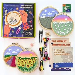 KNOT YOUR TYPE Garden DIY Embroidery Kit - Bundle of 2| Beginner Friendly Kits with All Stitching Materials | Hand Embroidery Kit for Adults | Perfect Art & Craft Gift, Hobby Kit-picture-28