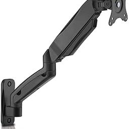 DIY| Wall Mounted Monitor Stand Mount | Supports 15-32 Inch Screens| 9 Kg Screen Load | VESA 75X75 & 100X100 | Spring Assisted Wall Mounted Monitor Mount | Black - (Single Screen)-27