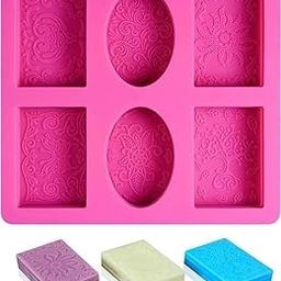 Silicone Soap Moulds for Soap Making 80gm, Round & Rectangle Soap Mould Silicon Soap Moulds for Soap Making (Random Colour) (Set of 1) (Multicolor)-1
