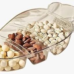 JAPK CRYSTAL AGATE Strawberry-Shaped Transparent Fruit Plate Candy Plate Dry Fruit Plate Cold Dish Plate Melon Seed Snack Cold Dish Plastic Plate Fruit Bowl Modern Dessert Plate for Home Living Room-image-74