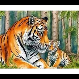 Jhamapukur Tigress's Embrace: A Mother's Love Portrait in Lush Greenery, Photo Frame, Wall Art, Interior Accents, Residential/Commercial Decor, Premium Gifts | Size: 8 x 12 inches-image-10