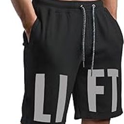 Men's Black Cotton Gym Regular Shorts-Lift-picture-18
