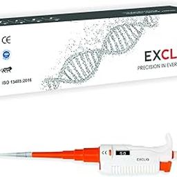 EXCLIQ FINE Pipette (5-50μl) x Pack of 1 Lab Pipette/Precision Pipette/Laboratory Pipette/Scientific Variable Adjustable Volume Micro Pipette/High-Accuracy Micropipette-13