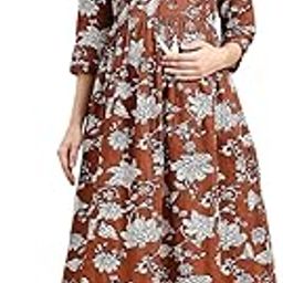 Women's Cotton Maternity Kurti/Pregnancy Dress/Easy Breastfeeding Dress/Western Dress with Zippers for Nursing Pre and Post Pregnancy-image-55