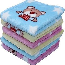 Khillayox Microfiber Small Size Face Towel/Handkerchief - 400 GSM/Extra Soft and Super Absorbent Cartoon Print Face Towels for Women's, Kids and Newborn Babies Set of 6 Pcs-image-68