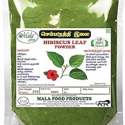 MALA : Hibiscus Leaf Powder 250 gms | Sembaruthi Leaf Powder - 250G-image-74