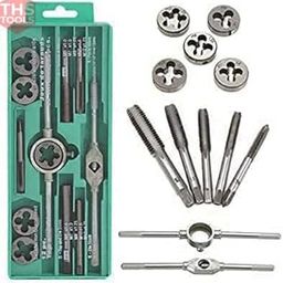 THS 12pcs Threading Tap & Die Set M6-M12,Metric Sizes,Tap & Dies With Tap Wrench & Round Die Handle Complete Set-picture-25