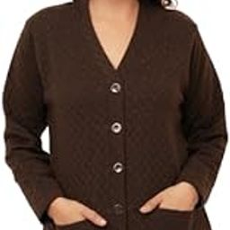 Women's Woolen V-Neck Cardigan Sweater with Front Pockets for Winter Wear-image-13