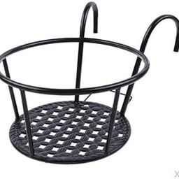 UJEAVETTE 2pcs Metal Plant Flowerpot Hanging Basket Holder Iron Art Pot Vase Bracket-image-11