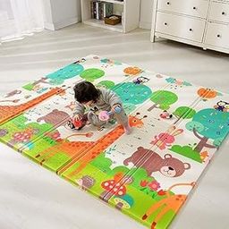 WENGTY Double Sided Waterproof Baby Play Mat, Reversible Play mats for Kids, Playmat for Crawling Baby, XPE BPA Free Extra Large Fordable Foam Baby Play Mat (200cm x 150cm, 0.8cm Thickness) (ALPHABET)-31
