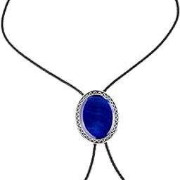 Fashion My Day Oval Bolo Tie Necktie Rodeo Adjustable Alloy American for Party Birthday Men Blue | Bolo Ties | Mens Jewelry-image-16