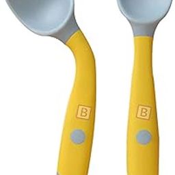 Bembika Baby Training Spoon Twist Set - Silicone Spoon and Fork for Feeding (Yellow)-6