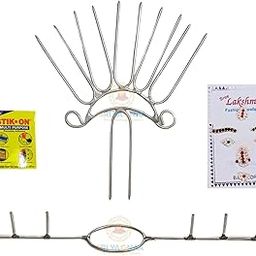 PURPLE BLISS Stainless Steel - Varalakshmi Pooja Kalasam Decoration Sticks Combo - Lakshmi Pooja Kalasam Flower Stand Stick - Five Point Support for Decoration - Crown Stick for God Varalaxmi Pooja-image-12